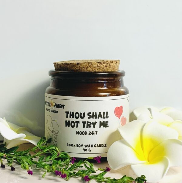 Cute Scented Soy Wax Candles: Thou Shall not try me! Mood 24X7!
